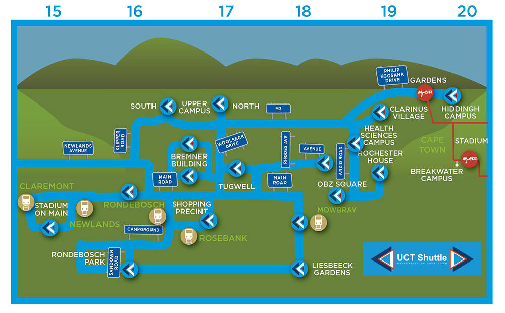 UCT Shuttles on Upper Campus