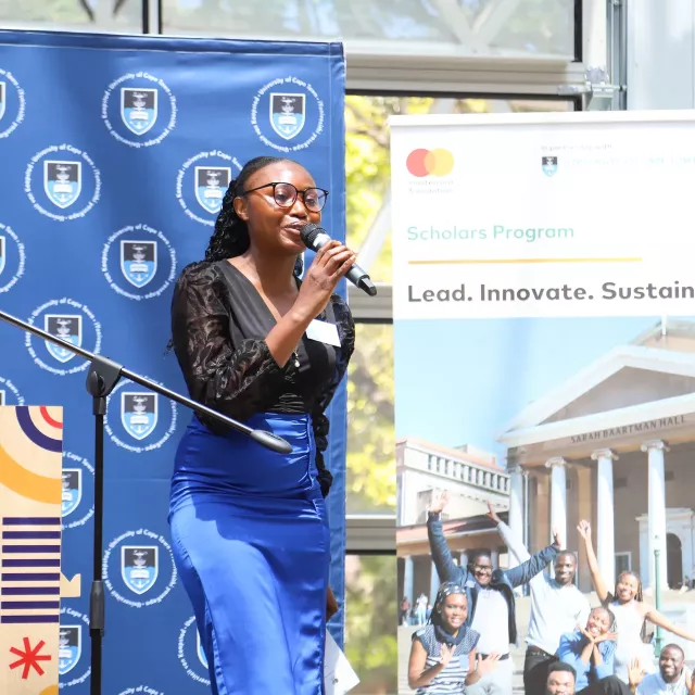 Singer at the UCT Mastercard Foundation awards