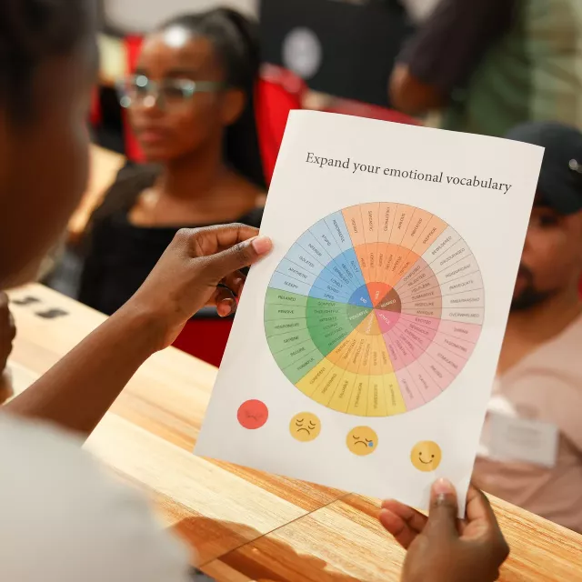 Person looking at a diagram